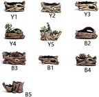 Pastoral Style Vintage Gardening Pots Bonsai Pot, Chinese Tree Root Concrete Flower Pot Succulent Cactus Bonsai Planter Pots(B5) - Image 2