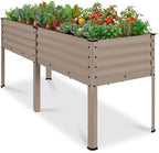 Best Choice Products 72x24x30in Non Toxic Galvanized Raised Garden Bed, Metal Elevated Planter Box, Vegetable Garden, 100% Non Toxic Materials - Taupe by BestChoiceProducts