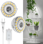 SANSI Puck Grow Lights for Indoor Plants,10W 2-Head Plant Lights with Timer by SANSI