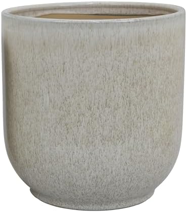 Ceramic Planters, Set of 2, 11.5 Inch, White and Gray - Image 5