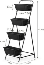 Vertical Garden Planter 4 Tier Planters for Outdoor Plants Vertical Raised Garden Bed with Drainage Holes Herb Garden Planter Outdoor Indoor Patio Yard Balcony (Black) - Image 2