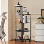 YUFAM 4-Tier Corner Shelf, Black - Image 4