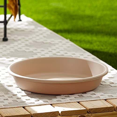 The HC Companies Flower Pot Saucers - Plastic Plant Saucer for Outdoors & Indoors - Traditional Design Plant Pot Trays for Water Drainage - Durable & Stylish Round Plant Tray (21-inch Sandstone) - Image 2