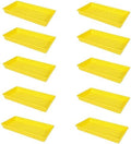 SUNPACK 10" x 20" Heavy Duty Mesh Plastic Seed Starting Tray, Yellow, 2.3" (Pack of 10) - Ensures Water Drainage and Aeration, Perfect for Greenhouses or Indoor Gardening by SUNPACK