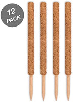 Envelor Coco Moss Poles Plant Support Stakes Coco Plant Stake Pothos Coir Totem Pole Monstera Moss Pole Climbing Plant Support Potted Plant Upward Growth Vine Stackable Coco Sticks, 24 inches, 12 Pack - Image 2