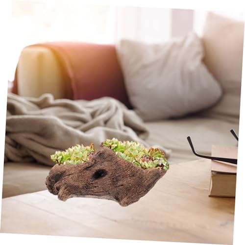 Hemoton Imitation Tree Stump Planter Vintage Cement Pot for Plants - Image 5