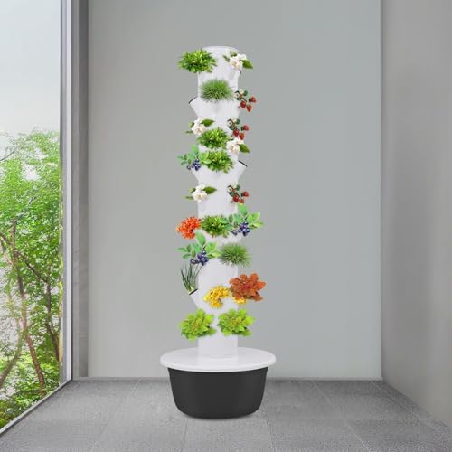 Hydroponic Indoor Growing Tower, 36-Plant Vertical Garden System with Pump and Timer, 9-Tier Hydroponics Growing Tower Kit for Vegetables Herbs, Automatic Circulation Irrigation Indoor Garden - Image 5