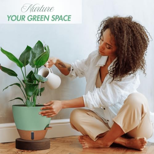 8/10/12 Inch Self Watering Pots for Indoor/Outdoor Plants with Drainage - Image 3