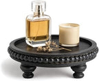 EOSAHR Beaded Wood Riser, Pedestal Stand Can Hold Small Vase, Black by EOSAHR