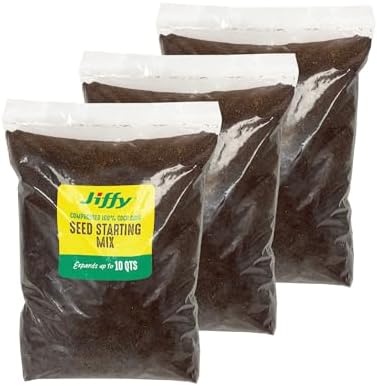 Ferry-Morse Seed Starting by Jiffy Plant Starter Pellets - Compressed Seedling Mix, Seedling Starter Soil - 3 Pack 30 QT - 100% Coco Coir by Jiffy