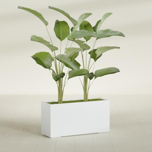 Greenline Leo Tall Rectangular Fiberglass Planter, Outdoor Planter Box - Image 4