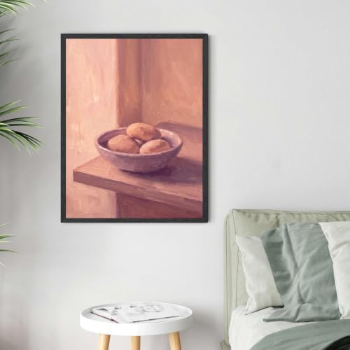 Still Life Bowl of Potatoes Wall Art, Modern Minimalist Black Framed Print - Image 4