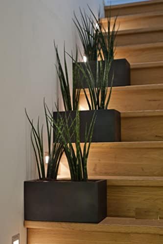 Modern Rectangle Balcony Window Black Matte Planter Box Elegant Rectangular 8" H x 8" W x 20" L Flower Pot - Image 3
