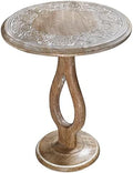 Pride Styles End Table 18x22", Solid Wood Accent Side Table, White Wash by TheWoodenTown
