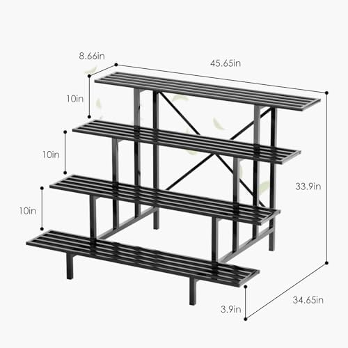 Zhongma 4 Tier Sturdy Heavy Duty Metal Plant Stand indoor & outdoor - Image 3