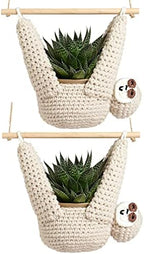 Evbopa Sloth Gifts Sloth Plant Hanger Plant Gifts Macrame Hanging Planter by Evbopa