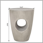 ø14.5'' Concrete Side Table End Table for Outdoor & Living Room, Modern Retro Drum Style, Durable and Lightweight, Magnesium Oxide & Cement Material, No Assembly, Gray - Image 2