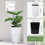 Dexceder 24 Inches Self Watering Tall Planter (White) - Image 3