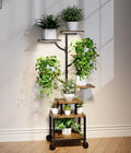 Plant Stand Indoor with Grow Lights - 7-Tier Plant Stand with Wheels, Tall Metal and Wood Indoor Plant Shelf with Tree Design, Rolling Flower Pot Holder Rack with Waterproof Finish, Adjustable Display Stand for Home Garden, Patio, 41" Tall by Unknown