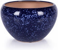 XMGZQ Nebula Blue Starry Sky Ceramic Flower Pot,Wide Opening Thick Rim Planter with Drainage Hole,Modern Bowl Vase for Pothos Snake Plant Succulents,Indoor Home Decor Housewarming Gift (Blue, Medium) by XMGZQ