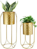 TRIROCKS Set of 2 Planters with Stand Large Gold Planter for Indoor Plants 26 &18" H Morden Plant Pot for Living Room Corner Kitchen Office Garden Balcony Patio Decor(Gold) by TRIROCKS