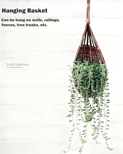 Hanging Orchid Planter: 4 Inch Handmade Bamboo Flower Basket -5Pcs - Image 4