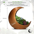 2 Pack Boho Table Planters, Desk Moon Planter, Candle Holder for Indoor Plants, Succulents, Air Plant, Cactus, Faux Plants, Witchy Gifts - Image 3