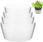 Hoolerry 20 Pcs Plastic Plant Saucer Clear Deep Tray, 6,8,10,12 Inch by Hoolerry