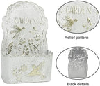 BIG FORTUNE Metal Wall Mount Planter Wall Vases for Flowers Shabby Chic Decor for Rustic Farmhouse Outdoor Decor (White) - Image 4