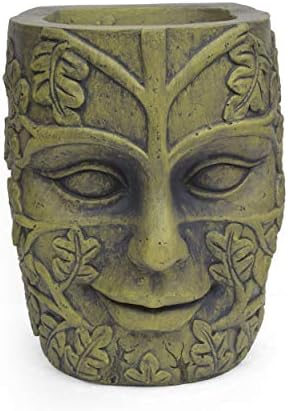 Christopher Knight Home Elliott Outdoor Mother Earth Urn, Antique Green Finish - Image 6
