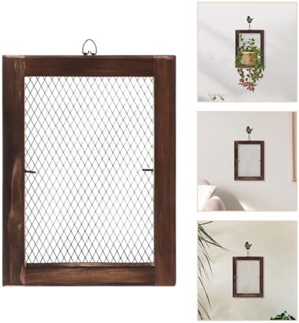 Levemolo Staghorn Fern Hanging Board Wall Mounted Planter for Indoor Plants Air Plant Holder with Wire Mesh Space Saving Wall Decor for Living Room Bedroom Kitchen 13.58 X 9.84 X 0.78 in - Image 5
