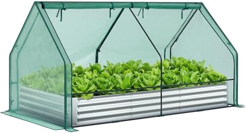 Ohuhu 8x4x1 FT Raised Garden Bed Outdoor with Cover, 3-in-1 Gardening Set by Ohuhu