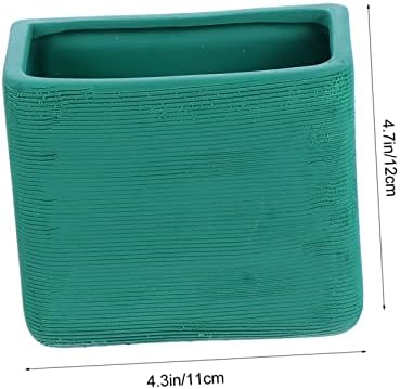 Geometric Wall Mounted Flower Pot Ceramic Green for Succulents Xmas - Image 2