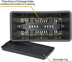 GREANER Rectangular Window Boxes with Trays, 3 Packs Modern Vegetable Planters, 13.8Inch Plastic Flower Boxes Container for Windowsill, Patio, Garden, Balcony, Porch, Indoor and Outdoor Use, Black - Image 3
