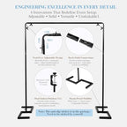 8.2FT Balloon Arch Stand, 8.2FT Square Heavy Duty Backdrop Adjustable Frame - Image 6