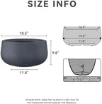 Kante Charcoal Concrete Planter 20" Dia All-Weather Round Large Pot - Image 2