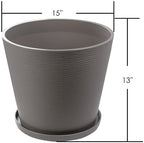 Kozyard 2Packs Round Planter Indoor Outdoor Plant Pots - Image 7