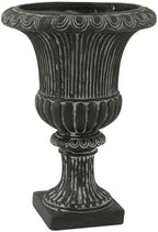 Christopher Knight Home Kyra 24.02" H Classical Urn Planters Set of 2, MGO Round Outdoor Flower Pots, Weather-Resistant Outdoor Planter for Backyard, Fluted Relief Pedestal Planter Pot, Antique Black - Image 5