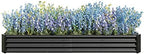 Metal Raised Garden Bed Outdoor, Rectangle Galvanized Rustproof Raised Planter Boxes for Flowers, Plants, Vegetables, Herbs (Black, 8x4x1FT) - Image 2