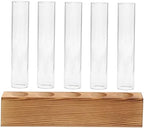 Hydroponic Test Tube Vase Set with Wood Stand for Desk Plants by YARNOW