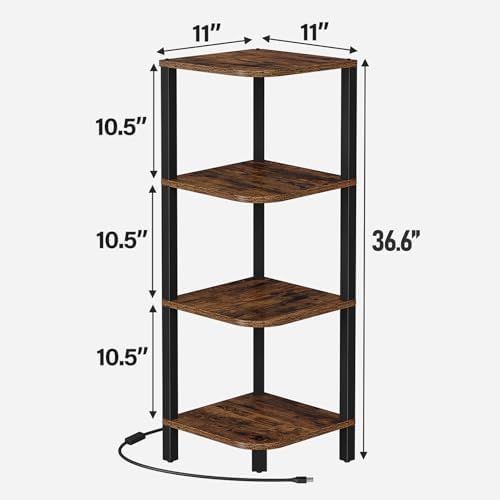 TUTOTAK Corner Shelf, 4-Tier Corner Bookshelf for Small Space - Image 2