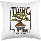 Bonsai Tree Plant Tools Care Kit Set Gifts Ideas Thing Pots Penjing Indoor Bonsai Throw Pillow, 18x18, Multicolor by Unknown