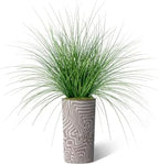 Artificial Tree in Geometric Pattern Planter, Fake Onion Grass Silk Tree for Indoor and Outdoor Home Decoration - 55" Overall Tall (Plant Pot Plus Tree) - Image 2