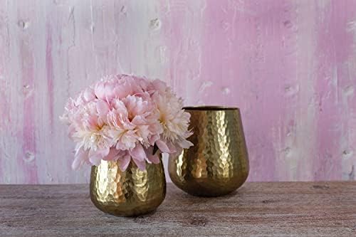 Hux Metal Pot for Plant and Flowers | Gold Metal Vase Decor for Home or Office l Indoor and Outdoor Planter for Any Event Decoration (6"x 6.5") (73121) - Image 7
