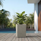 Kante Large Tall Square Weathered Concrete Planter 19" H, Outdoor - Image 7