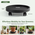 2 Pack Plant Caddy with Wheels, 12.6 inch Rolling Plant Stands - Image 5