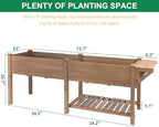 Gowoodhut Raised Garden Bed with Legs Outdoor, Elevated Garden Box with W-Connection Tabs，Large Storage Shelf for Vegetable, Flower, Herb, Easy to Assemble，81x23x32 in - Image 2