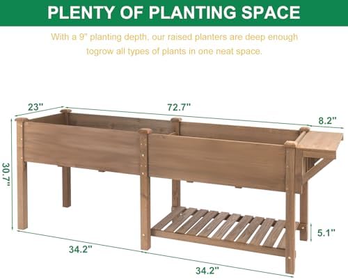 Gowoodhut Raised Garden Bed with Legs Outdoor, Elevated Garden Box with W-Connection Tabs，Large Storage Shelf for Vegetable, Flower, Herb, Easy to Assemble，81x23x32 in - Image 2