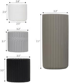 JONATHAN Y Noa Modern Minimalist Handmade Concrete Fluted Cylinder Planter Set, Matte Monochrome Neutral (Set of 4) (PLN1004A-4SET) - Image 3