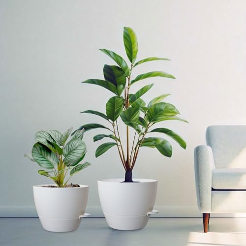 WSMKSZ 12/10/9 inch Large Self Watering Pots for Indoor Plants, Set of 3 - Image 7